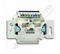 Basic 55 Механизм 1-постовой компьютерной/телефонной розетки UAE, 8 полюсов, RJ45, категория 5е, неэкранированная, до 100 МГц (0220-507)