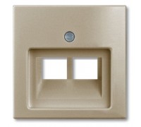 Basic 55 Лицевая панель для двойных информационных розеток (RJ11/RJ45), цвет: Шампань (1803-02-93-507)
