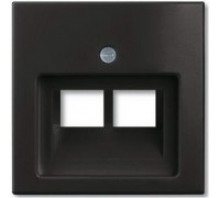 Basic 55 Лицевая панель для двойных информационных розеток (RJ11/RJ45), цвет: Chateau-черный (1803-02-95-507)