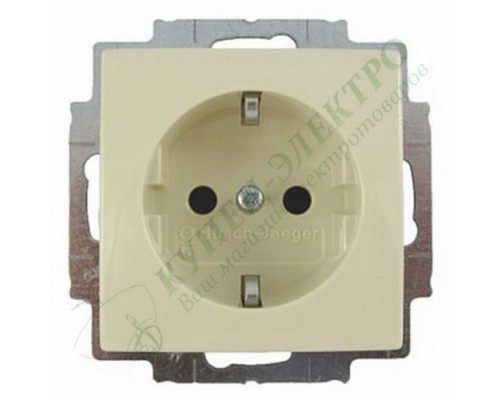 Basic 55 Розетка силовая SCHUKO 2К+З, 16А, 250В, с защитными шторками, цвет: Слоновая кость (20 EUCKS-92-507)