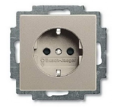 Basic 55 Розетка силовая SCHUKO 2К+З, 16А, 250В, с защитными шторками, цвет: Шампань (20 EUCKS-93-507)