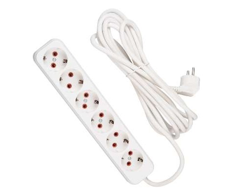 Удлинитель 6х5м с заземл. 16А IP20 LEZARD 720-0605-601