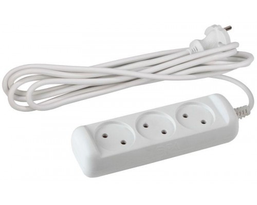 Удлинитель 3х1.5м без зазeмл. 10А IP20 U-3-1.5m ПВС 2х1 ЭРА Б0028354