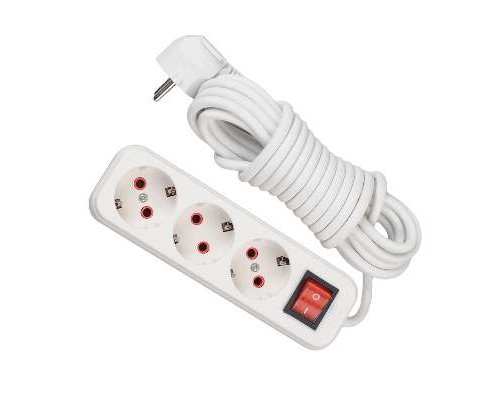 Удлинитель 3х5м с заземл. 16А IP20 с выкл. LEZARD 720-0305-302