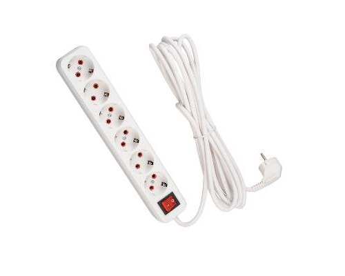 Удлинитель 6х5м с заземл. 16А IP20 с выкл. LEZARD 720-0605-602