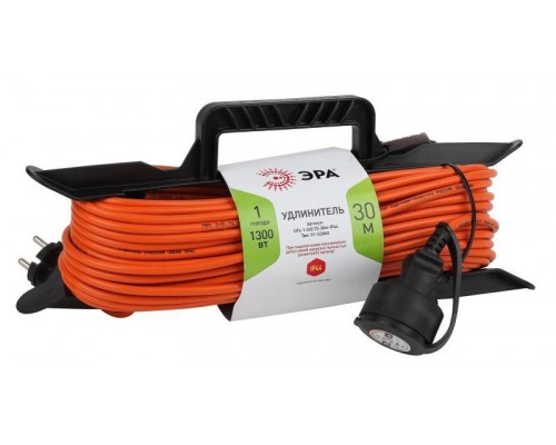 Удлинитель силовой UFx-1-2x0.75-30m-IP44 на рамке б/з 1гнездо 30м ПВС 2х0.75 Эра Б0046822