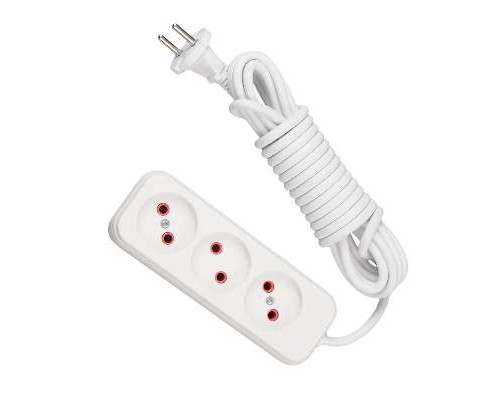 Удлинитель 3х3м без заземл. 10А IP20 LEZARD 720-0303-303