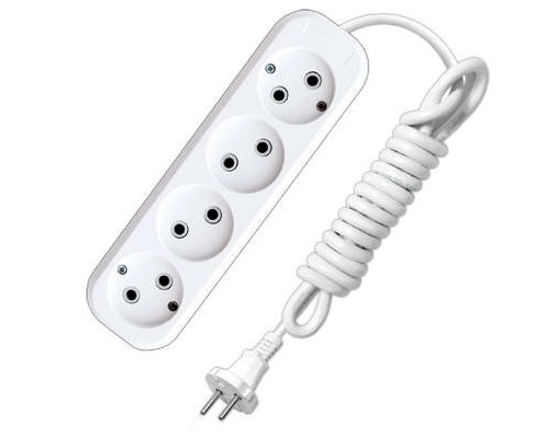 Удлинитель 4х2м без заземл. 10А IP20 Е-204 АБС-пл. ПВС 2х0.75 UNIVersal 9634266