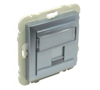 Лицевая панель с суппортом для одного коннектора RJ45, цвет: алюминий (арт. 90441 SAL)