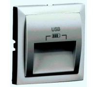 Лицевая панель для двойной розетки USB, цвет: алюминий (арт. 90673 TAL)
