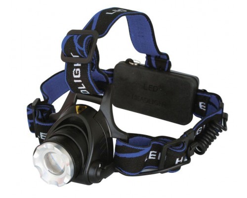 Фонарь налобный E150 (аккум. 220В CREE 3Вт пласт. бокс; черн.) Ultraflash 12188