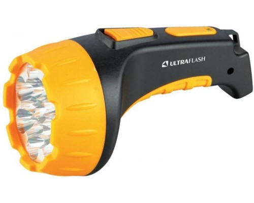 Фонарь LED 3815 (аккум 220В черн./желт. 15 LED; 2 режима SLA пласт. короб) Ultraflash 9217
