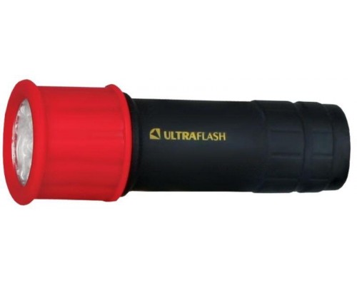 Фонарь LED15001-A (3XR03 светофор красн. с черн. 9 LED блистер) Ultraflash 10479