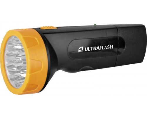 Фонарь LED 3829 (аккум. 220В черн./желт. 9 LED SLA пласт. коробка) Ultraflash 11240