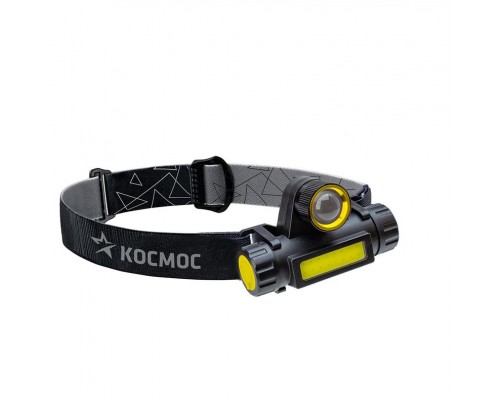 Фонарь налобный с зумом 3Вт ХРЕ 3Вт СОВ литий 1200mAh КОСМОС KocH103WLith