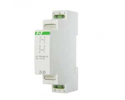Блок питания ZI-20 (P= 12Вт Uвых. 12В DC 1мод 100-264В AC 1А IP20) F&F EA11.001.027