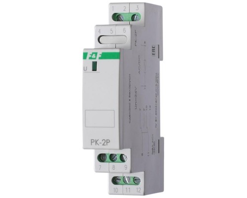 Реле промежуточное PK-2P (монтаж на DIN-рейке 35мм 220В 50Гц 2х8А 2 перекл.) F&F EA06.001.009
