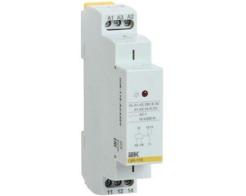 Реле промежуточное OIR 1 конт. (16А) 230В AC IEK OIR-116-AC230V