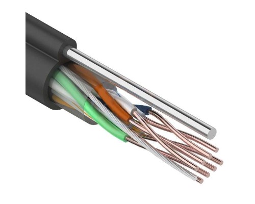 Кабель FTP 4х2х24AWG кат.5е медь с тросом бухта (м) Rexant 01-0144