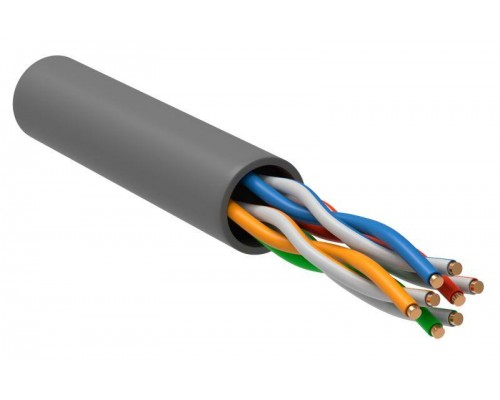 Кабель связи витая пара U/UTP (24AWG) кат.5е 4х2х0.51 ож PVC (305м) сер. (м) ITK LC1-C5E04-111