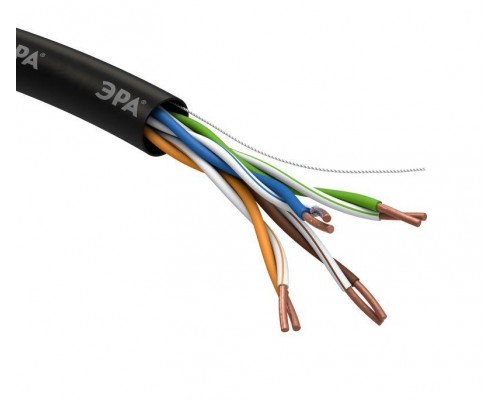 Кабель UTP 4x2x24 AWG Cat5e CU PE OUTDOOR 305м (м) ЭРА Б0044431
