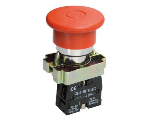 Кнопка LAY5-BT42 "Грибок" аварийн. с фикс. красн. IEK BBG80-BT-K04