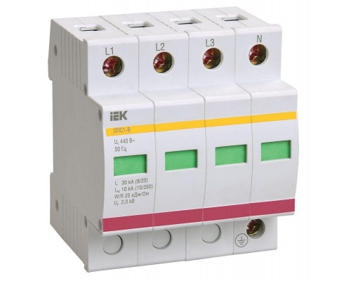 Ограничитель перенапряжения ОПС1-C 4P IEK MOP20-4-C