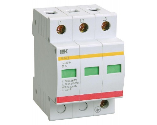 Ограничитель перенапряжения ОПС1-C 3P IEK MOP20-3-C