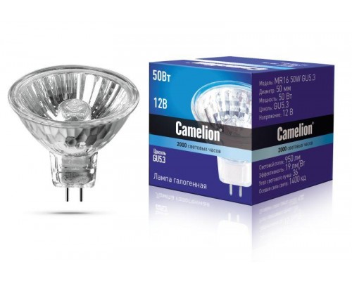 Лампа галогенная MR16 50Вт 12В Camelion 3060