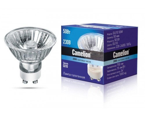 Лампа галогенная JCDRC 220В 50Вт GU10 Camelion 5560