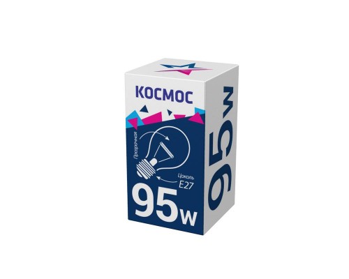 Лампа накаливания A50/A55 95Вт E27 220-240В прозр. КОСМОС LKsmSt55CL95E27v2