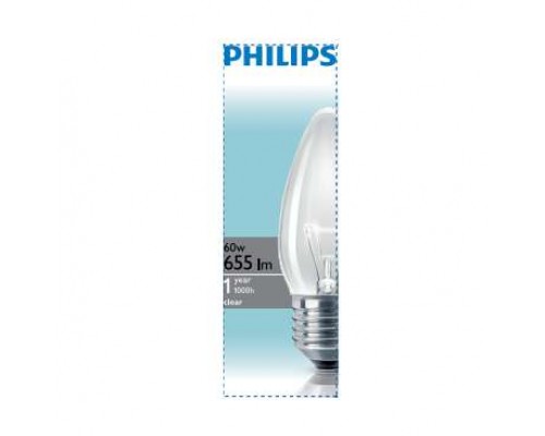 Лампа накаливания Stan 60Вт E27 230В B35 CL 1CT/10X10F Philips 921501544237