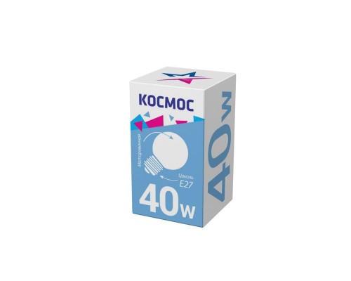 Лампа накаливания 40Вт шар матовая E27 КОСМОС LKsmSSpFr40E27 v2