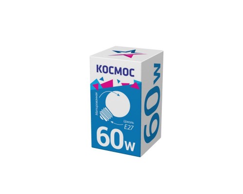 Лампа накаливания 60Вт шар матовая E27 КОСМОС LKsmSSpFr60E27 v2