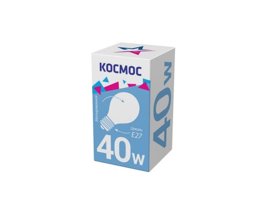 Лампа накаливания A50/A55 40Вт матовая E27 220-240В КОСМОС LKsmSt55Fr40E27 v2