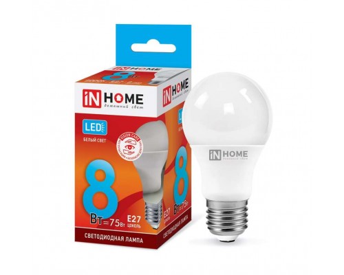 Лампа светодиодная LED-A60-VC 8Вт 230В E27 4000К 720Лм IN HOME 4690612024028