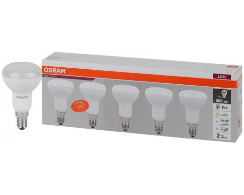 Лампа светодиодная LED Value LVR60 7SW/830 230В E14 2х5 (уп.5шт) OSRAM 4058075583931