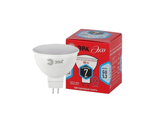 Лампа светодиодная ECO MR16-7W-840-GU5.3 (диод соф 7Вт нейтр. GU5.3) Эра Б0050185