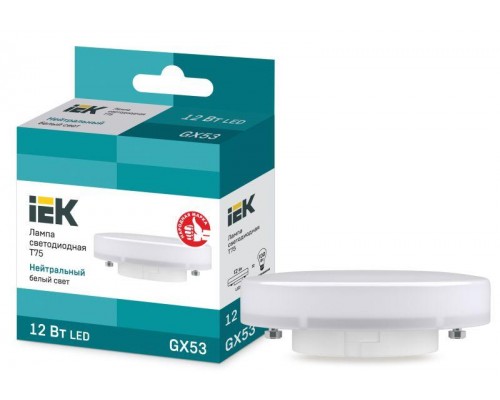 Лампа светодиодная ECO T75 таблетка 12Вт 230В 4000К GX53 IEK LLE-T80-12-230-40-GX53