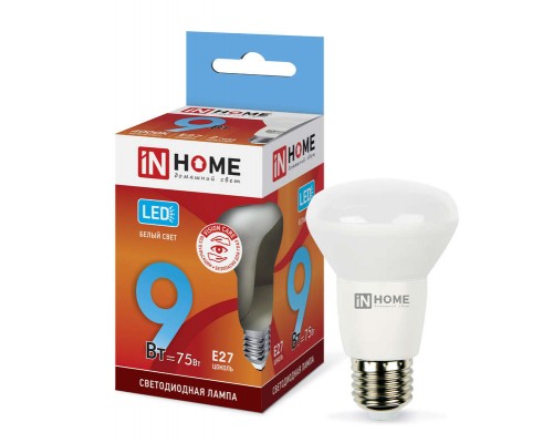 Лампа светодиодная LED-R63-VC 9Вт 230В E27 4000К 810лм IN HOME 4690612024325