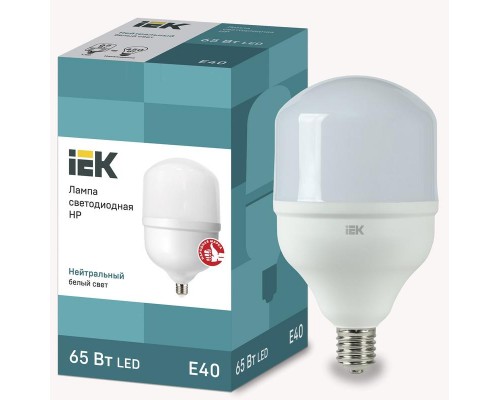 Лампа светодиодная HP 65Вт 230В 4000К E40 IEK LLE-HP-65-230-40-E40