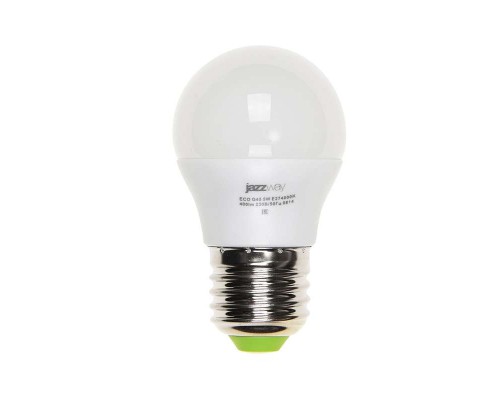 Лампа светодиодная PLED-ECO-G45 5Вт шар 4000К бел. E27 400лм 220-240В JazzWay 1036988A