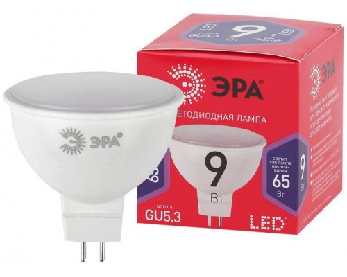 Лампа светодиодная MR16-9W-865-GU5.3 R (диод софит 9Вт хол GU5.3) ЭРА Б0045353
