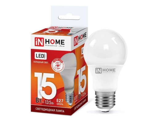 Лампа светодиодная LED-A60-VC 15Вт 230В E27 6500К 1350лм IN HOME 4690612020280