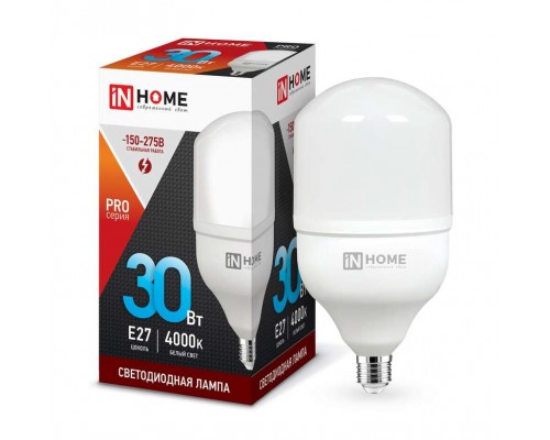 Лампа светодиодная LED-HP-PRO 30Вт 230В 4000К E27 2700лм IN HOME 4690612031071