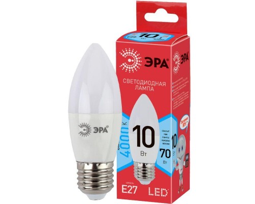 Лампа светодиодная ECO LED B35-10W-840-E27 (диод свеча 10Вт нейтр. E27) ЭРА Б0032965