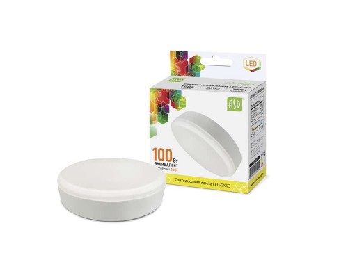 Лампа светодиодная LED-GX53-standard 12Вт 230В 4000К 1080лм ASD 4690612014425