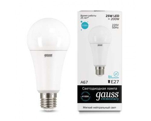 Лампа светодиодная Elementary A67 25Вт E27 4100К Gauss 73225