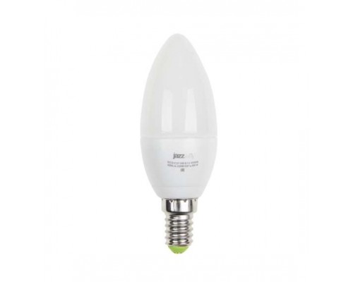 Лампа светодиодная PLED-ECO-C37 5Вт свеча 3000К тепл. бел. E27 400лм 230В JazzWay 2855312A