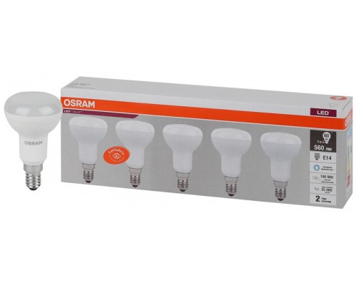 Лампа светодиодная LED Value LVR60 7SW/865 230В E14 2х5 (уп.5шт) OSRAM 4058075583993